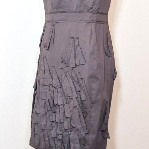 Robert Rodriguez Boat Neck Sheath Grey Dress - Picture 3 of 9